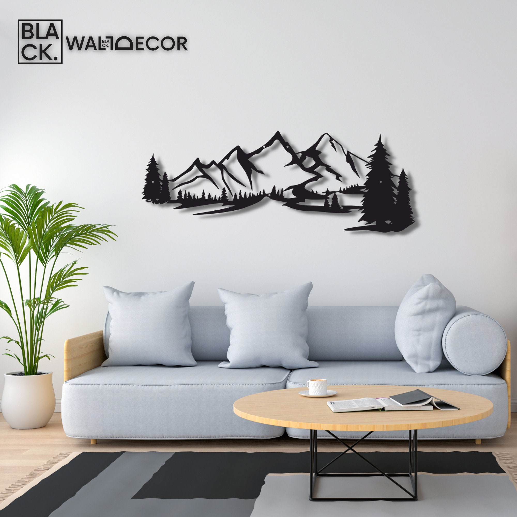 Mountain Metal Wall Art Living Room Wall Art Large Metal Etsy