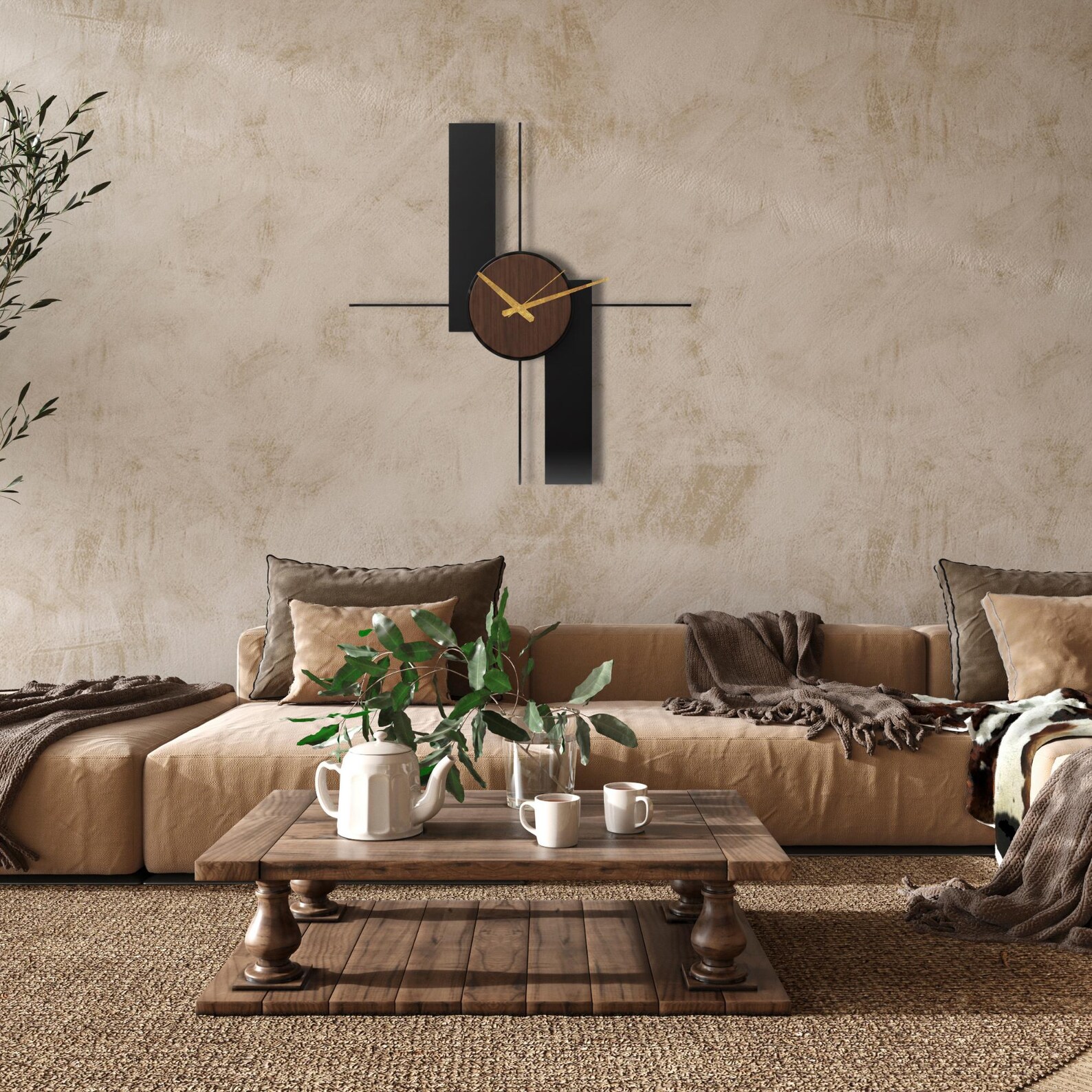 Rectangular Calendar Clocks Plus Rectangle Wooden Wall Clocks, Modern Oversized Wood Wall Clock ...