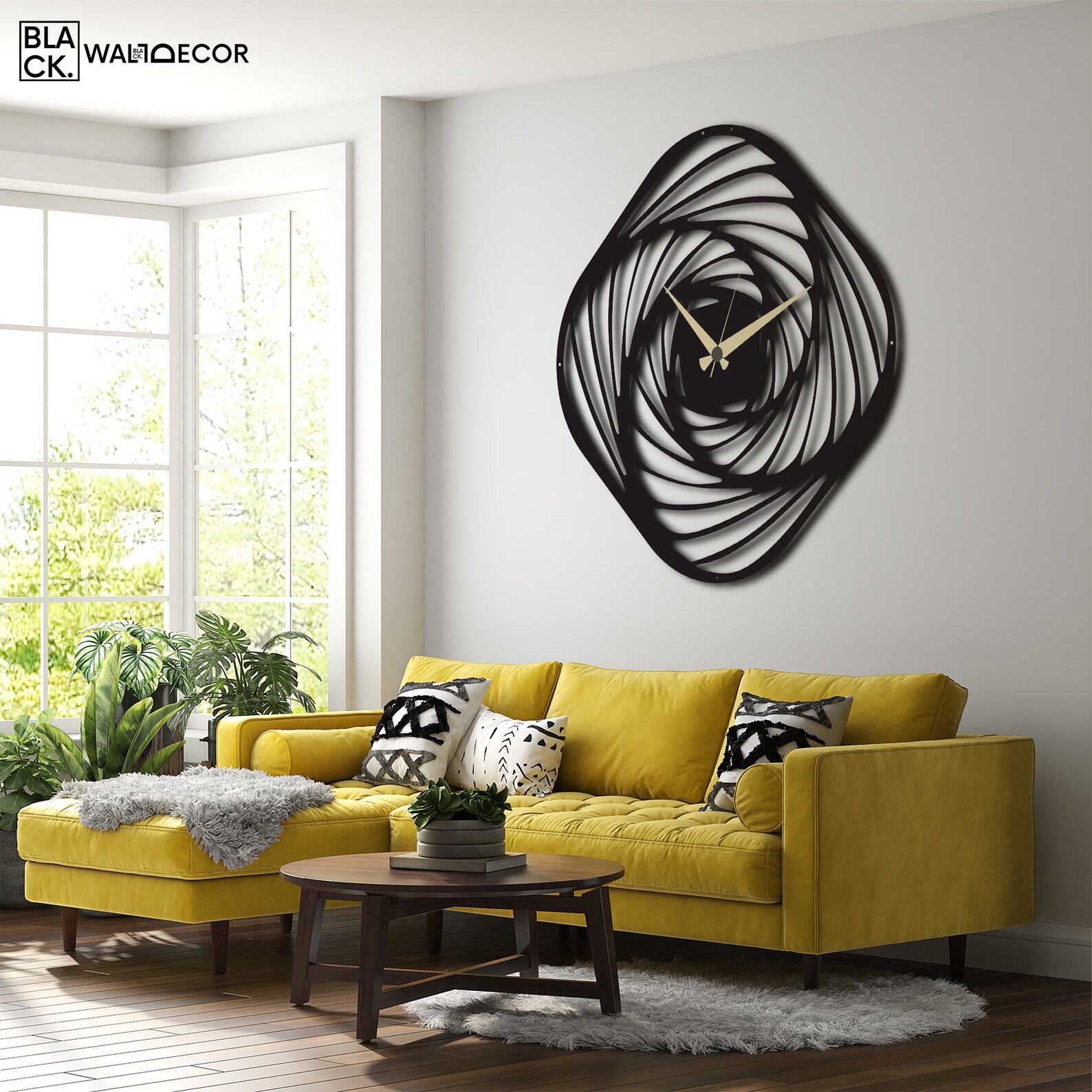 Vortex Clock Abstract Vortex Wall Clock, Large Wall Clocks, Silent Quartz, Unusual ...