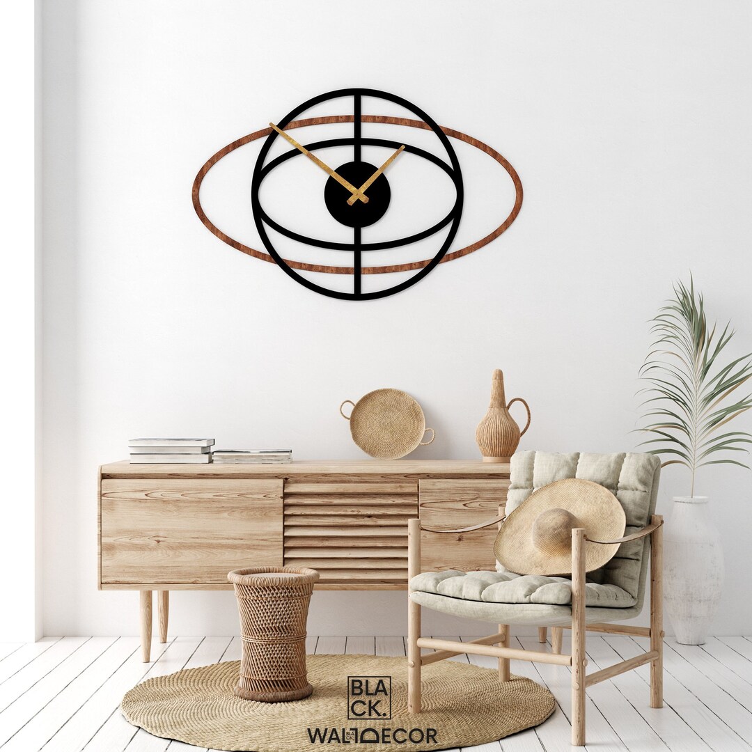 Mid Century Wall Clock, Oversized Clock, Unique Wall Clock, Abstract