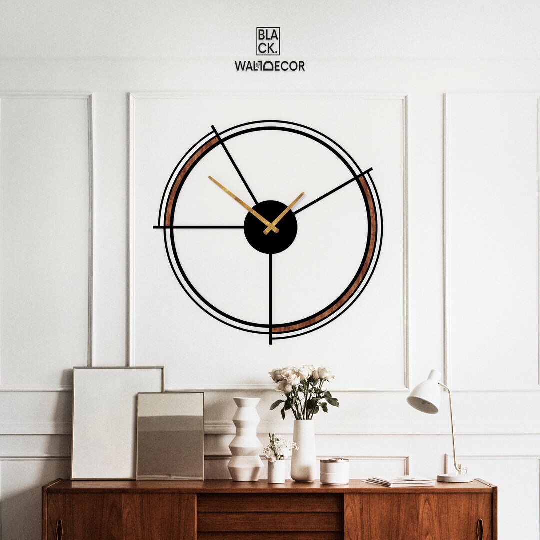 Modern Wall Clock for Living Room, Minimalist Clock, Stylish Wall Clock, Metal Large Wall Clock ...