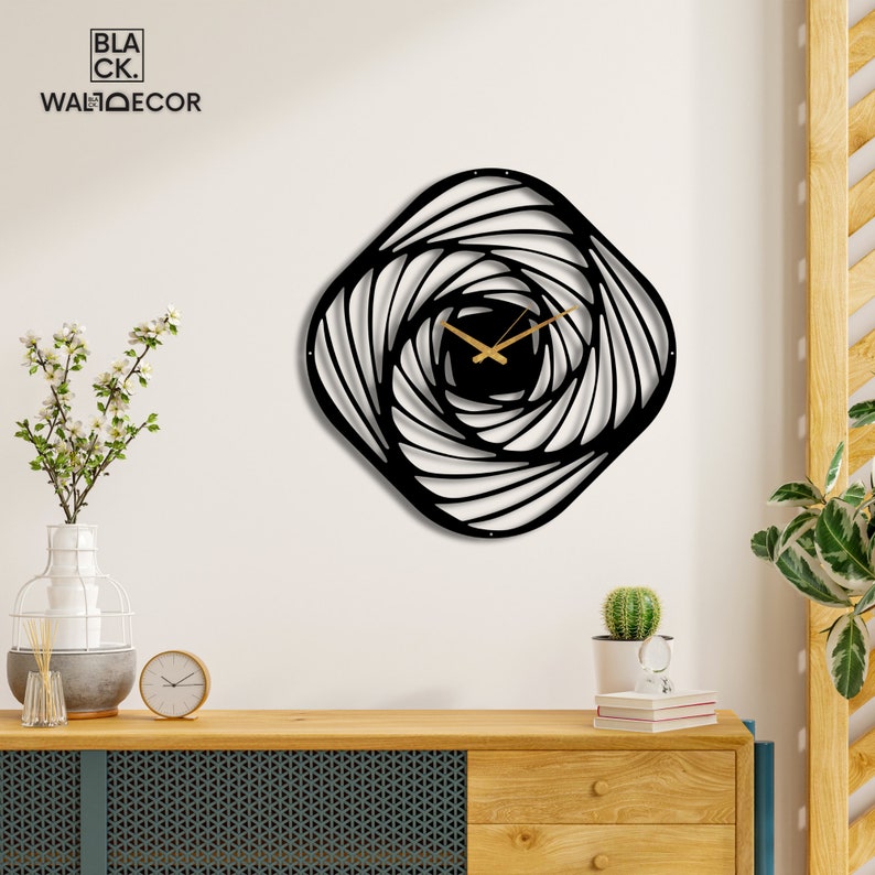 Vortex Clock Abstract Vortex Wall Clock, Large Wall Clocks, Silent Quartz, Unusual ...