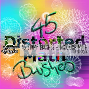 45 pincéis de carimbo matemático distorcidos para Procreate - Pincéis digitais - Pincéis de carimbo - Textura - Maurer Rose - Circular - Flores abstratas