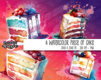 ケーキのPNG、水彩画の食べ物のクリップアート、クレイジー、イラスト、商用利用