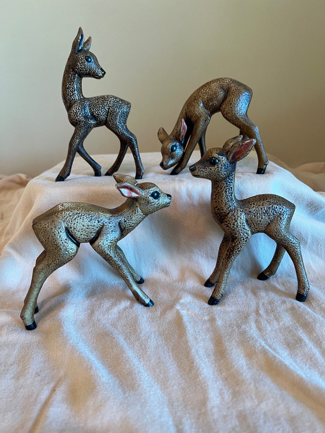 PORCELAIN DEER Figurine Family of Four Etsy