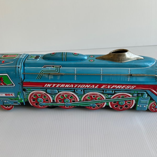 Tin Litho Locomotive "International Express" Train