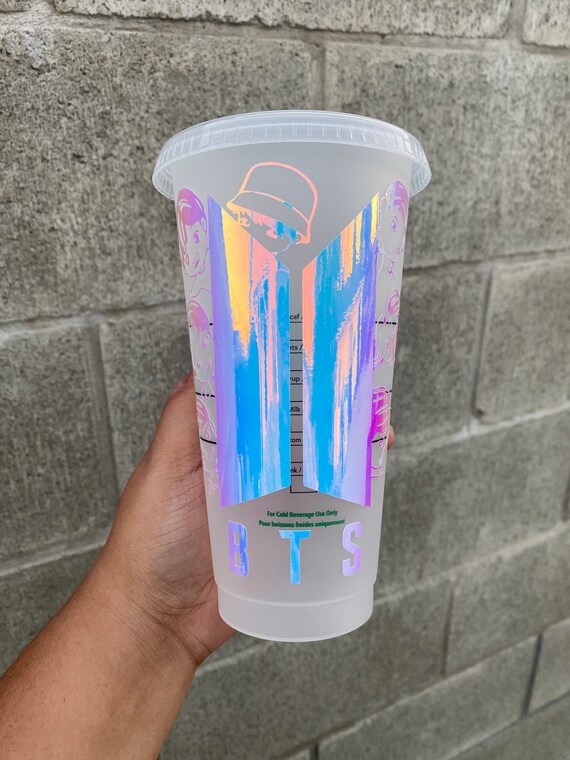 Kpop, BTS Reusable Starbucks Tumbler with lid and straw BTS Army
