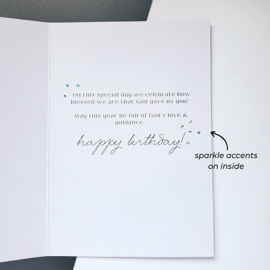 Birthday Christian Acronym Card Sparkle Accents Happy Birthday Bible Verse References Inside