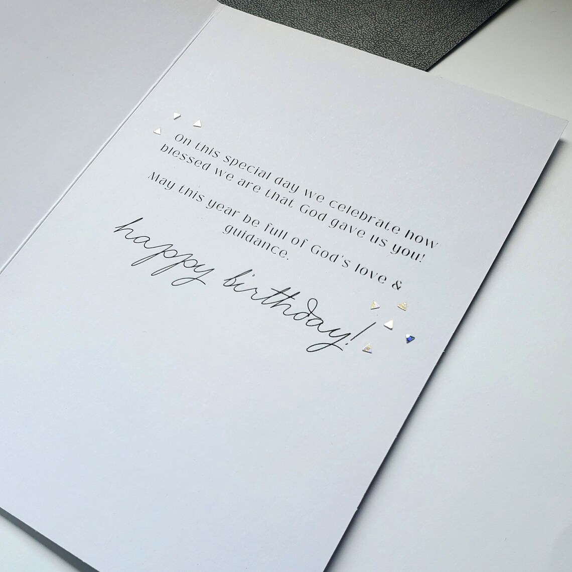 Birthday Christian Acronym Card Sparkle Accents Happy Birthday Bible Verse References Inside
