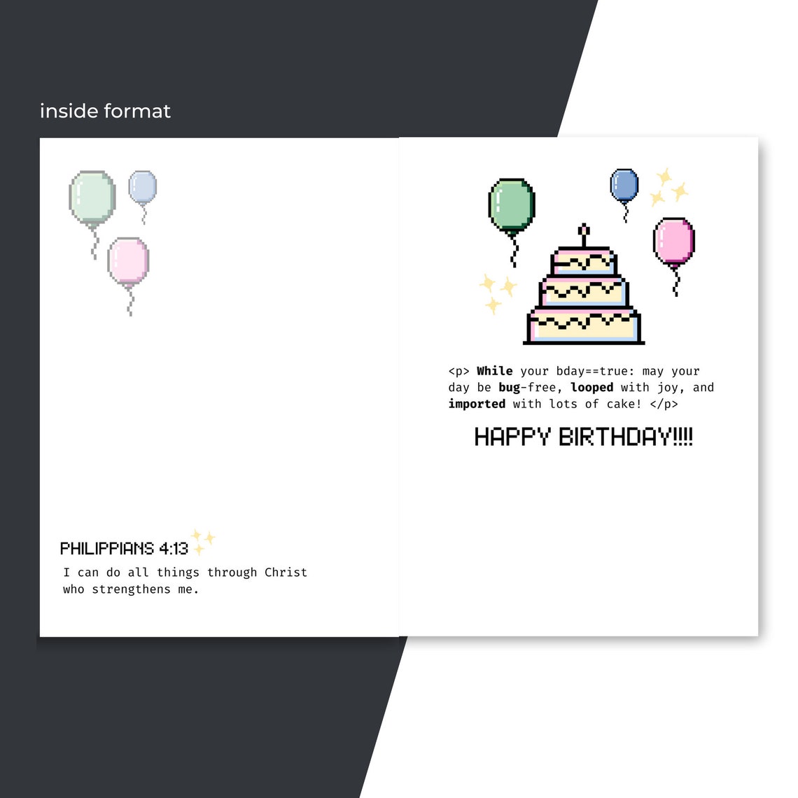 Coding Themed Birthday Card Printable | Digital Downloadable Tech ...