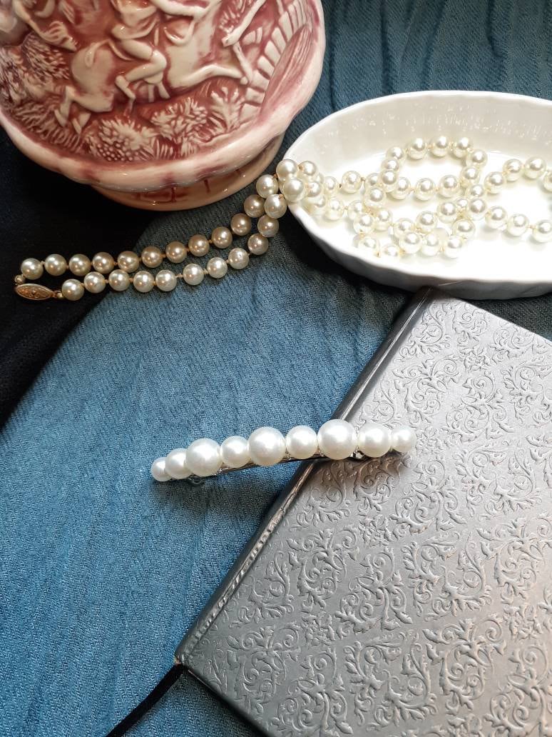 Pearl Barrette - Etsy Pearl Barrette - Etsy