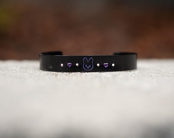 Stray Kids SKZOO Purple Leebit on Black Aluminum