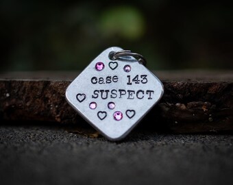Case 143 Suspect Pet Tag — Stray Kids — Handmade Metal Stamped Dog Tag