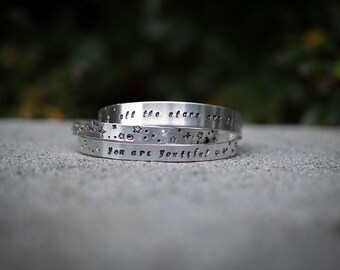 You Are Youtiful Bracelet Stack — Set of 3 — Stray Kids Lyric Handmade Metal Stamped