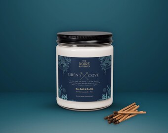 Vela de soja de 255 g / Siren's Cove / Inspirada en La Sirenita / Vela de soja con temática literaria / Regalo romántico para ella
