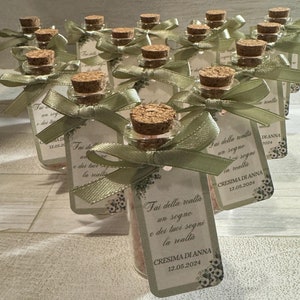 Segnaposto spezie in bottiglietta vetro, personalizzabile, per matrimonio, battesimo, nascita, comunione, laurea...