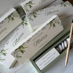 Cofanetto regalo personalizzato per Comunione-Cresima con Matita Seminabile e confetti