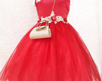 red princess frock