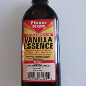 Guyanese Vanilla Essence 200 ml Flavor Mate Caribbean Baking Extract Flavor Mate Cakes, Pastries, Drinks, Ice Cream