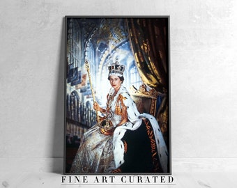 Queen Elizabeth II Print, Royal Portrait Photo,Digital Printable Wall Art,Iconic Prints,Wall Art Print Vintage,Queen Elizabeth Print Digital