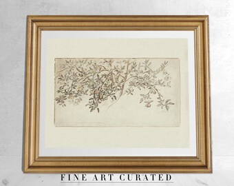 Minimale appelboom schets, antieke botanische tekening, rustieke country art print, vintage gedempte print, vintage boerderij muur decor, land kunst
