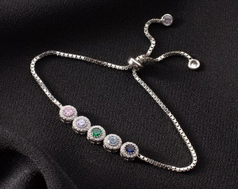 Mother of the Bride Bracelet Gift, Mother of the Groom Bracelet Gift, Family Birthstone Bracelet,  Custom Mom Bracelet, Wedding Gift
