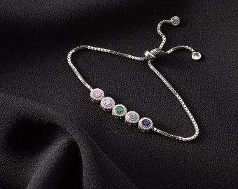 Personalisierte Familie Birthstone Armband, einstellbare Familie Birthstone Armband, Mutter Armband, Geschenk für sie, Geburtstagsgeschenk für Mama, Geburtstagsgeschenk