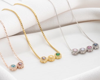 Personalized Bridesmaid Birthstone Necklace, Best Friends Jewelry Gift