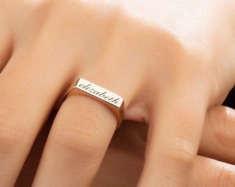Personalized Name Ring, Custom Engraved Ring, Rings for Women, Name Ring, Name Jewelry, Ring for Mom, Mothers Day Gift, Christmas Gifts