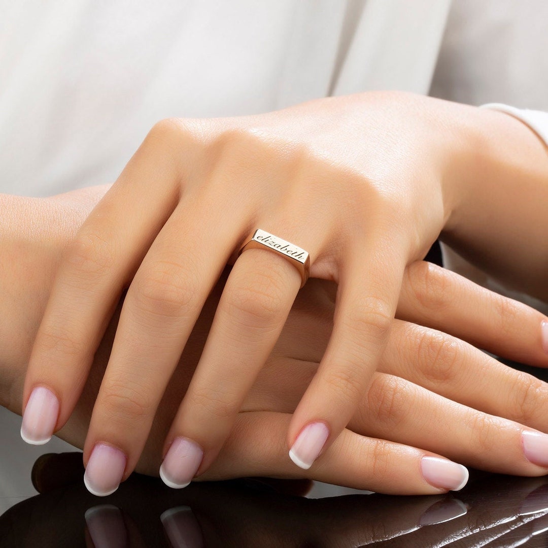 Personalized Name Ring, Custom Engraved Ring, Rings for Women, Name ...