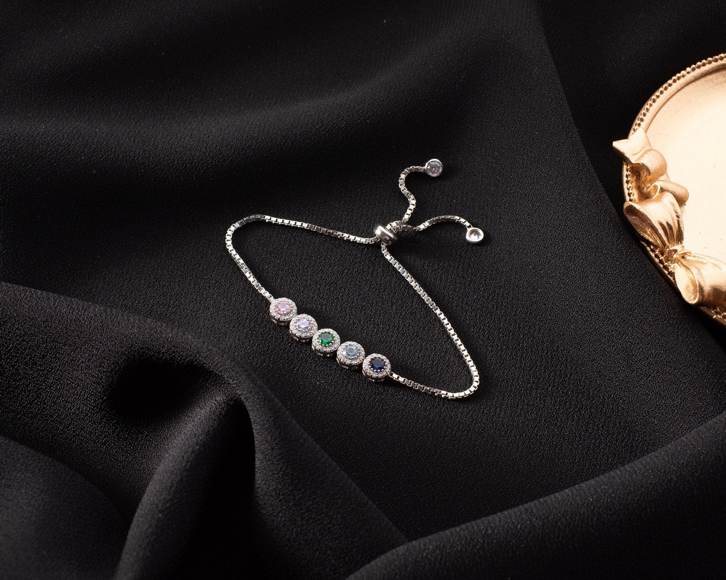 Mother in Law Wedding Gift from Bride, Personalised Multiple Birthstone Bracelet, Mother of the Groom Gift, Birthstone Bracelet for MIL