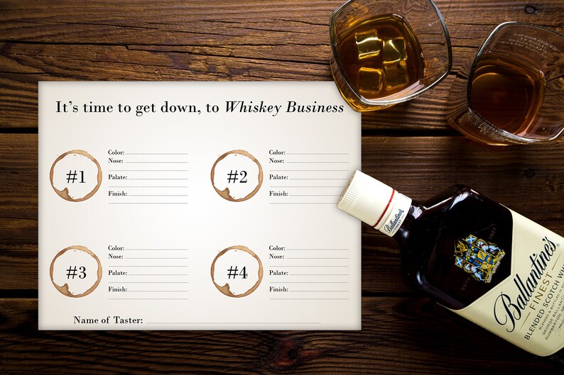 Whiskey Tasting Printable Sheet | Etsy