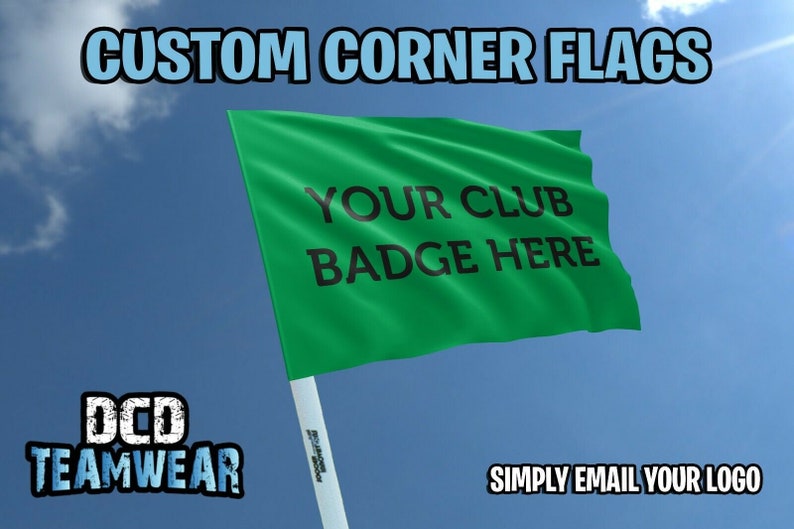 Personalised Football Club Corner Flags Green Soccer Flag Etsy