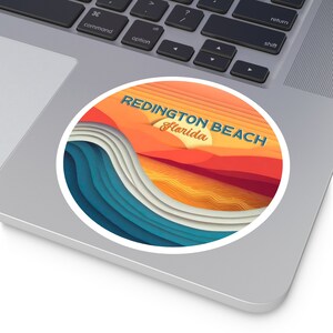 Sticker Floride Redington Beach Sticker Floride Sticker coucher de soleil rétro Vinyle étanche Beach Vibes Sticker pour ordinateur portable