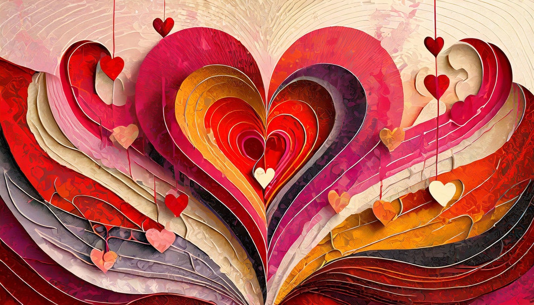 Valentines Day Printable Art Heart Background Valentine Digital ...