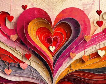 Valentines Day printable art Heart background Valentine Digital Download Valentine framed tv art