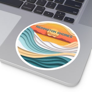 Redington Shores Florida Aufkleber Florida Aufkleber Retro Sunset Aufkleber wasserdicht Vinyl Beach Vibes Laptop Aufkleber