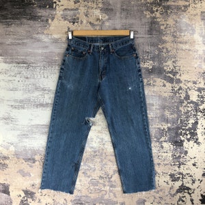 Size 31x28 Vintage Levi's 550 Faded Ripped Jeans 90s Distressed Mens Levis Denim Womans High Rise Levis Denim Light Wash Levis Mom Jeans W28 image 1