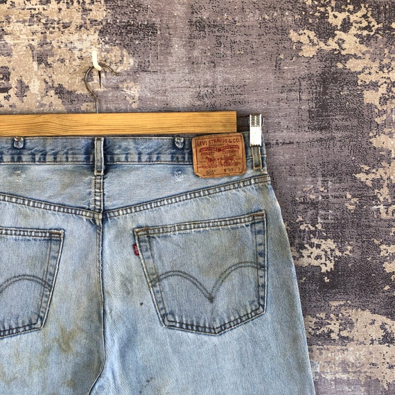 Size 37x32 Vintage Levi's 505 Ripped Jeans Y2K Wo… - image 5