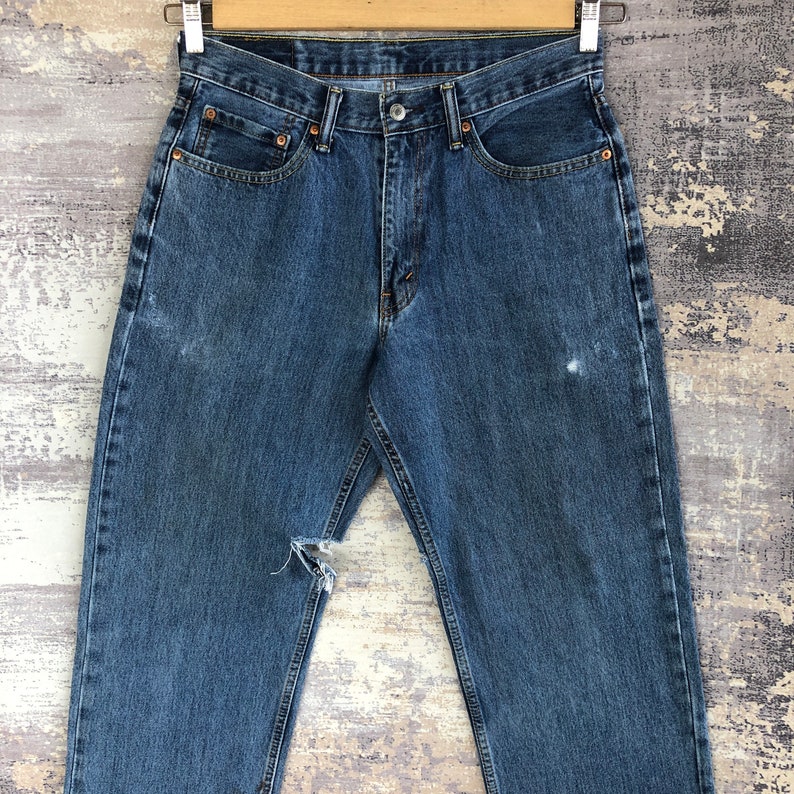 Size 31x28 Vintage Levi's 550 Faded Ripped Jeans 90s Distressed Mens Levis Denim Womans High Rise Levis Denim Light Wash Levis Mom Jeans W28 image 3