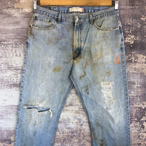 Size 37x32 Vintage Levi's 505 Ripped Jeans Y2K Wo… - image 3
