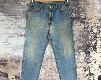 W38 Vintage Levi's 901 Light Wash Jeans 90s Womens High Rise Levis Pants Dirty Levis Faded Stonewash Denim Levis Boyfriend Jeans Size 38x32