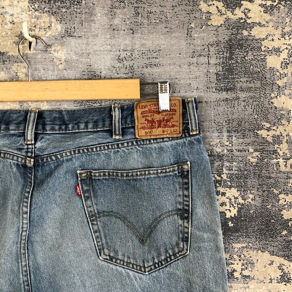 W39 Vintage Levis 505 Jeans Unisex Rusty Light Wa… - image 5