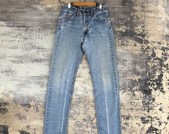 Size  27x22 Vintage Levi's 505 Light Wash Jeans 90s Womens High Rise Pants Ripped Levis Faded Stonewash Denim Levis Girlfriend Jeans W27
