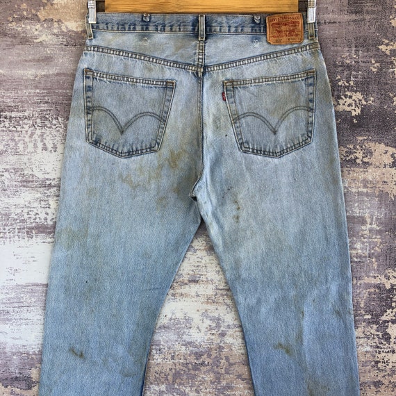 Size 37x32 Vintage Levi's 505 Ripped Jeans Y2K Wo… - image 4