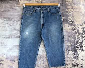 W42 Vintage Levi's 550 Ripped Jeans Y2K Womans High Waisted Levis Pants Distressed Stonewash Levis Denim Levis Mom Jeans Size 42x23