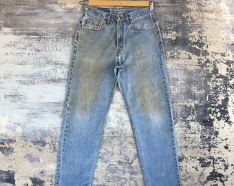 W30 Vintage Levi's 550 Dirty Light Wash Jeans 90s Levis High Rise Womans Pants Levis Stonewash Faded Denim Levis Girlfriend Jeans Size 30x32