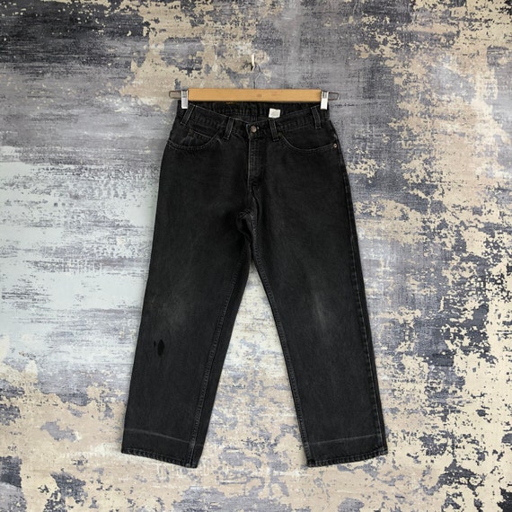 Size 30x27 Vintage Levis 550 Faded Black Jeans 90… - image 1