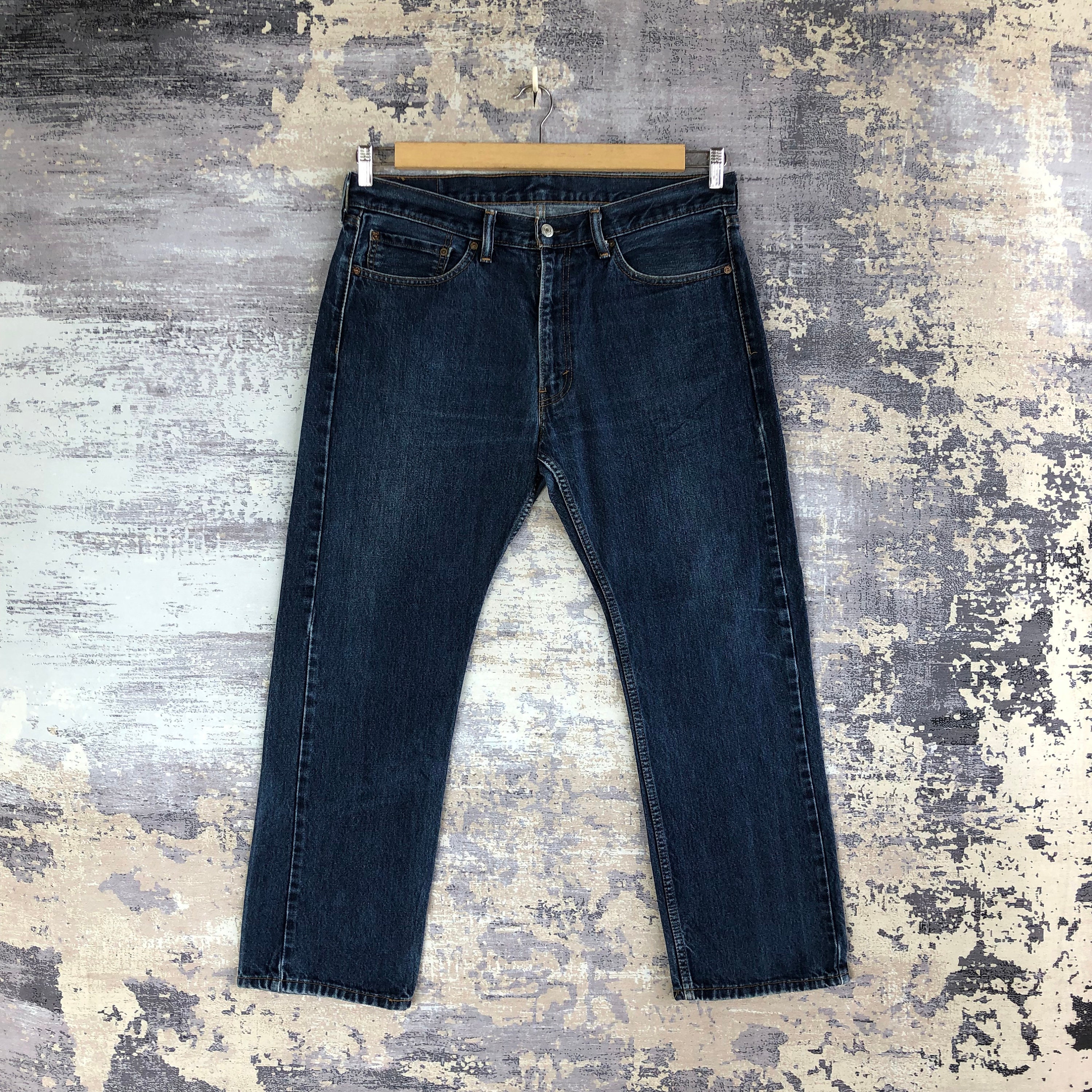 505 Jeans Dark Blue Washed Levis | Etsy