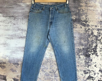 W36 Vintage Levi's 901 Light Wash Jeans 90s Womens High Rise Levis Pants Levis Sun Faded Stone Wash Denim Levis Mom Jeans Size 36x30